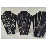 Lot of Asst Black/Silver Tone Costume Jewelry