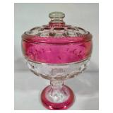 Tiffin Franciscan Kings Cranberry Candy Dishes w/Lids