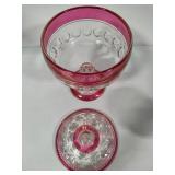 Tiffin Franciscan Kings Cranberry Candy Dishes w/Lids