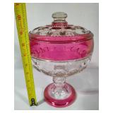 Tiffin Franciscan Kings Cranberry Candy Dishes w/Lids
