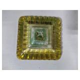 Vintage Candy Dish & Hoosier Green Glass Vase.