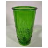 Vintage Candy Dish & Hoosier Green Glass Vase.