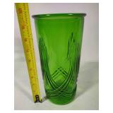 Vintage Candy Dish & Hoosier Green Glass Vase.