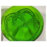 Vintage Candy Dish & Hoosier Green Glass Vase.