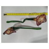 Glass Flowers & Stems in Green Vase