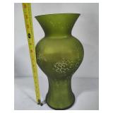 Glass Flowers & Stems in Green Vase