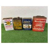 Vintage Anti-Freeze Cans, Westland Oil - Minot ND Can