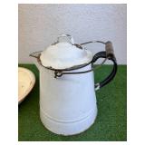 Enamel Coffee Pot & Bowl