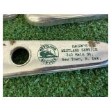 20 Vintage Bottle Recappers with Advertising - Westland Service, 7Up, Pepsi-Cola & Others