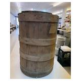 Vintage Wood Shipping Barrel with Cover