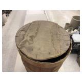 Vintage Wood Shipping Barrel with Cover