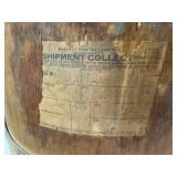 Vintage Wood Shipping Barrel with Cover