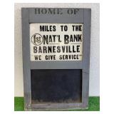 Wood & Metal Vintage Barnesville MN 1st National Bank Sign