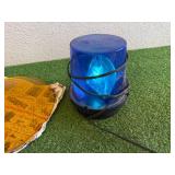 Glass Lenses & Blue Rotating Light