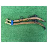 Antique Wood & Iron Horse Hames with Brass Top Finials