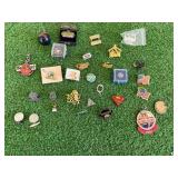 Pins, Novelty Can Holder & Colored Vase