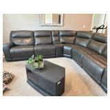 Gilman Creek Leather Power Reclining Sectional With Power Headrests