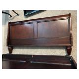 Sleigh Bed Frame With Side Rails & Slats