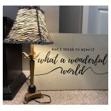Decorative Lamp and Framed Canvas Wall Art Mixed Lot