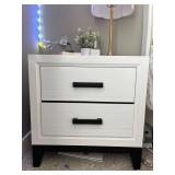 White Bedroom Set With Dresser, 2 Nightstands & New Mirror
