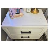 White Bedroom Set With Dresser, 2 Nightstands & New Mirror