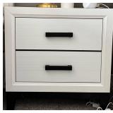 White Bedroom Set With Dresser, 2 Nightstands & New Mirror