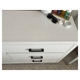 White Bedroom Set With Dresser, 2 Nightstands & New Mirror