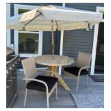 Belair Outdoor Patio Dining Set With Umbrella & 2 Chairs