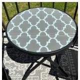 2 Folding Chairs & Table Patio Mixed Lot