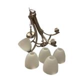 5-light Chandelier With Frosted Glass Shades