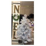 White Christmas Tree & Noel Sign Mixed Lot