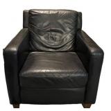 Black Leather Club Chair With Ottoman