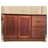 Concealed Wood Desk With Cabinet Doors & Drawers