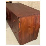 Concealed Wood Desk With Cabinet Doors & Drawers
