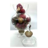Coral Bowl & Glass Vase Centerpiece (Lot of 2)