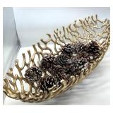 Coral Bowl & Glass Vase Centerpiece (Lot of 2)
