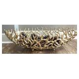 Coral Bowl & Glass Vase Centerpiece (Lot of 2)