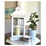 Marble Lazy Susan, Lantern, Faux Candle, Live Money Plant & Coasters Mixed Lot