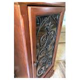Wood Wine Cabinet With Iron Door