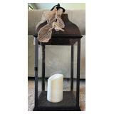 Lantern Decor Set With Faux Floral Arrangement & Candles