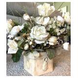 Lantern Decor Set With Faux Floral Arrangement & Candles