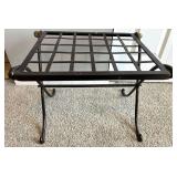 Heavy Wrought Iron Table With Live Potted Plant