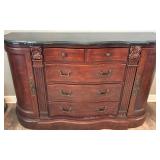 American Drew Faux Marble Top Buffet Cabinet