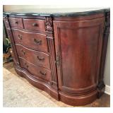 American Drew Faux Marble Top Buffet Cabinet
