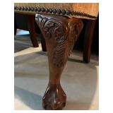 Pair of Carved Upholstered Clawfoot Chairs
