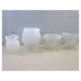 (CS) Vintage Clear Glass Hobnail Pi...