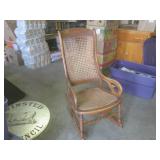 (BR1) Vintage Wooden Caned Seat and...