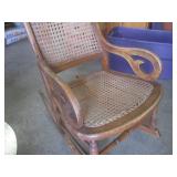 (BR1) Vintage Wooden Caned Seat and...