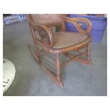 (BR1) Vintage Wooden Caned Seat and...