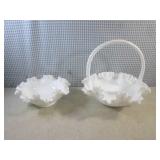 (FS) Vintage White Hobnail Milk Gla...